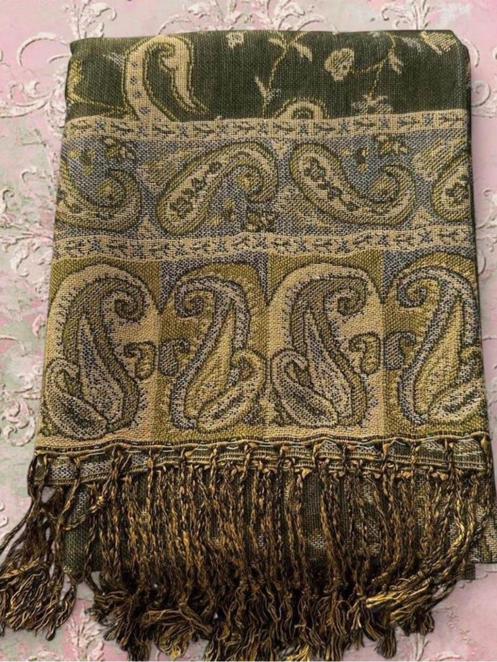 New | Army Green Pashmina Shawl